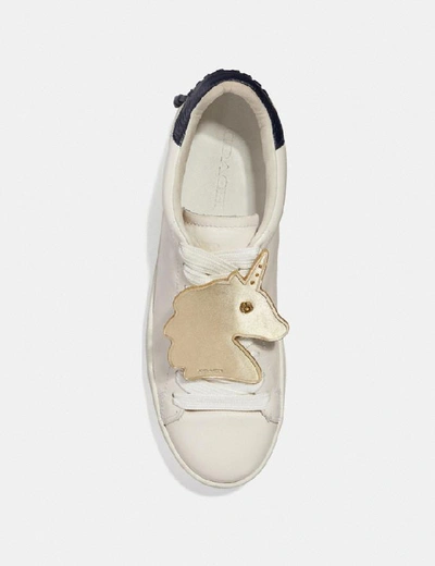 Shop Coach Unicorn Shoe Patch In Gold