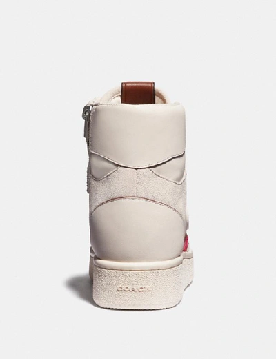 Shop Coach C220 High Top Sneaker In Color<lsn_delimiter>chalk/fluo Pink