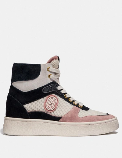 Shop Coach C220 High Top Sneaker In Pale Blush/chalk