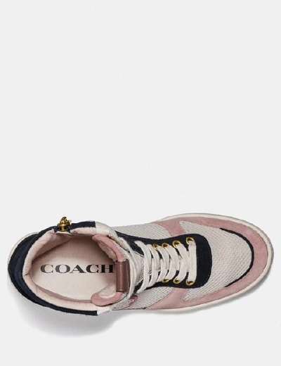 Shop Coach C220 High Top Sneaker In Pale Blush/chalk