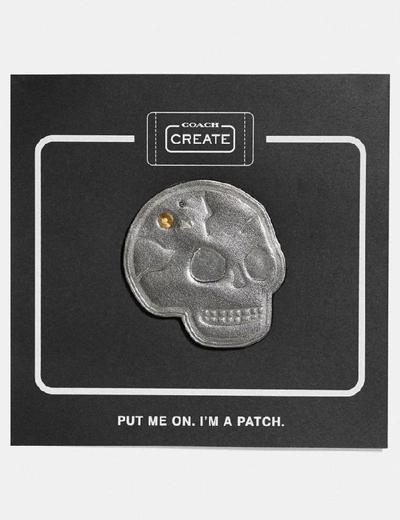 Shop Coach Skull Shoe Patch In Gunmetal