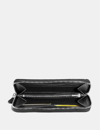 Shop Coach Accordion Zip Wallet In Signature Jacquard In Black Smoke/black/silver