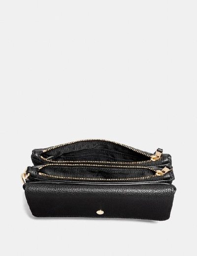 Shop Coach Triple Small Wallet - Women's In Black/light Gold