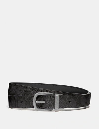 Shop Coach Harness Buckle Reversible Belt, 25mm In Ni/black Charcoal