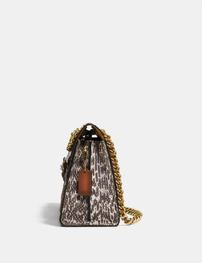 Shop Coach Parker With Rivets And Snakeskin Detail - Women's In Black Multi/brass