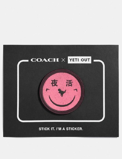 Shop Coach Rexy By Yeti Out Sticker - Women's In Oxblood