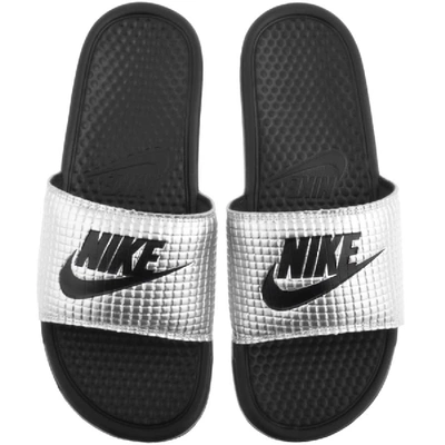 Shop Nike Benassi Jdi Sliders Silver