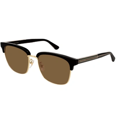 Shop Gucci Gg0382s Sunglasses Gold