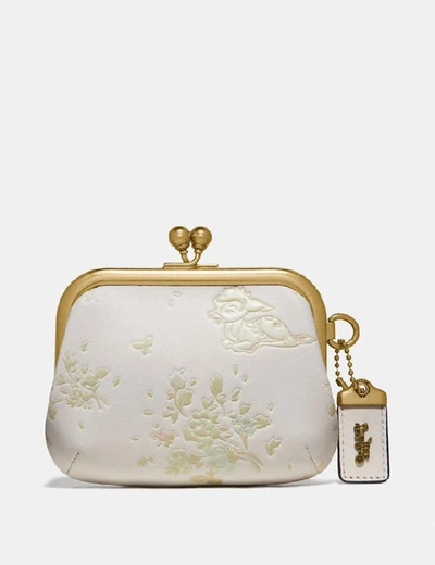 Shop Coach Disney X Kisslock Frame Pouch With Disney Motif - Women's In Brass/chalk