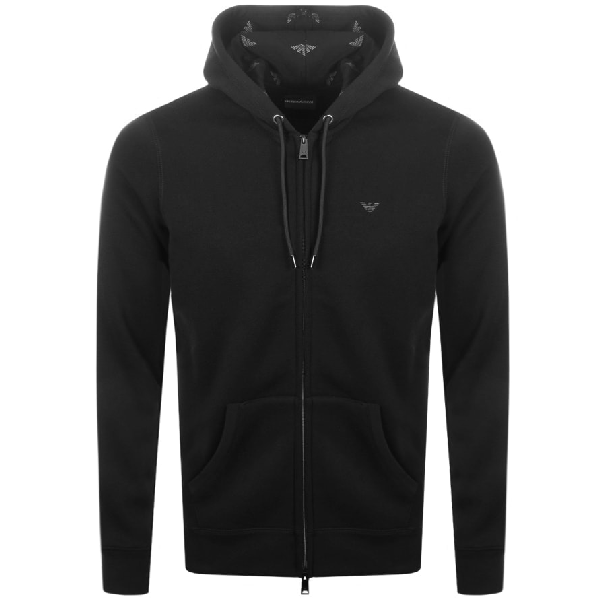 emporio armani full zip hoodie black