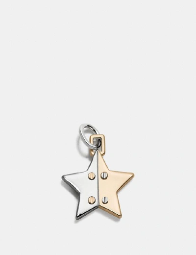 Shop Coach Two Tone Hinged Star Charm - Women's In Silver/gold