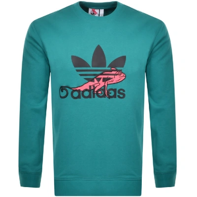 Adidas Originals Chameleon Logo Sweatshirt Green | ModeSens