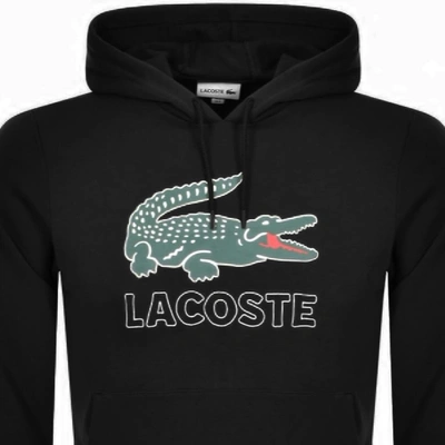 Shop Lacoste Pullover Logo Hoodie Black