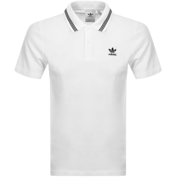 Adidas Originals Polo With Small Logo In White Modesens