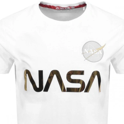 Shop Alpha Industries Nasa Reflective T Shirt White