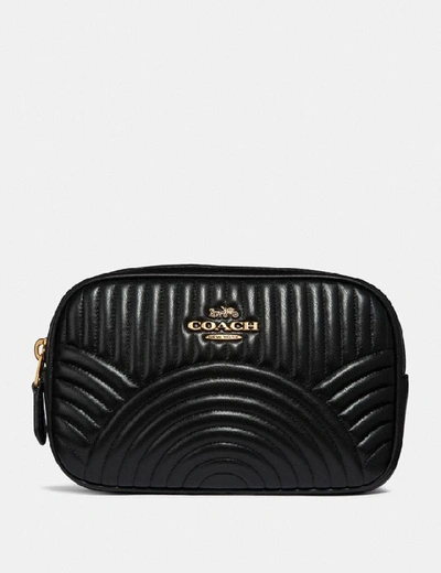 Shop Coach Belt Bag With Deco Quilting - Women's In Black/brass