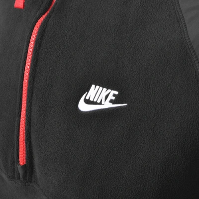 Shop Nike Half Zip Winter Fleece Sweatshirt Black