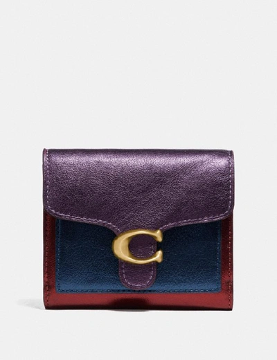 Shop Coach Tabby Small Wallet In Colorblock In Brass/multi
