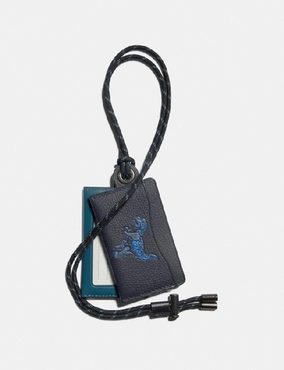 Shop Coach Id Lanyard Card Case With Rexy By Zhu Jingyi In Black