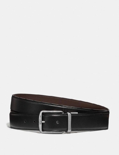 Shop Coach Harness Buckle Cut To Size Reversible Belt, 32mm In Black/chestnut