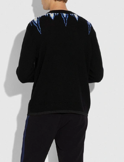 Shop Coach Bonesy Crew Neck Sweater In Black