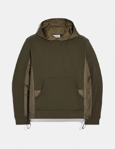 Shop Coach Nylon Hoodie In Color<lsn_delimiter>olive