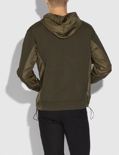 Shop Coach Nylon Hoodie In Color<lsn_delimiter>olive