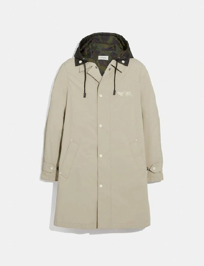 Shop Coach Rexy And Carriage Coat With Hood In Stone