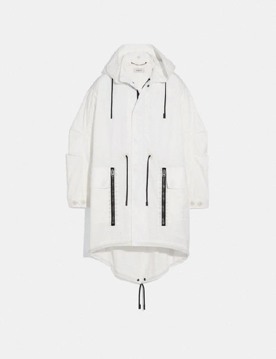 Shop Coach Military Coat With Hood In White