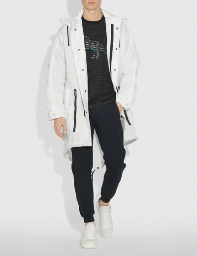 Shop Coach Military Coat With Hood In White