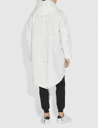 Shop Coach Military Coat With Hood In White