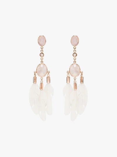 Shop Jacquie Aiche 14k Rose Gold Diamond Moonstone Drop Earrings