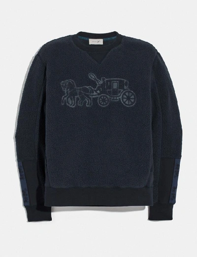 Shop Coach Horse And Carriage Fleece Sweatshirt In Color<lsn_delimiter>deep Navy