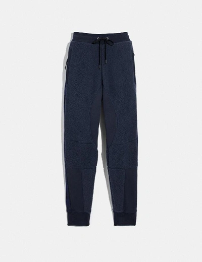 Shop Coach Horse And Carriage Fleece Track Pants In Deep Navy
