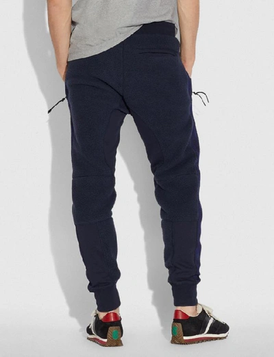 Shop Coach Horse And Carriage Fleece Track Pants In Deep Navy