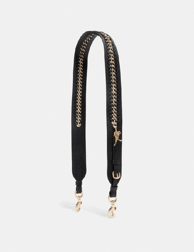 Shop Coach Novelty Strap With Chain - Women's In Black/light Gold