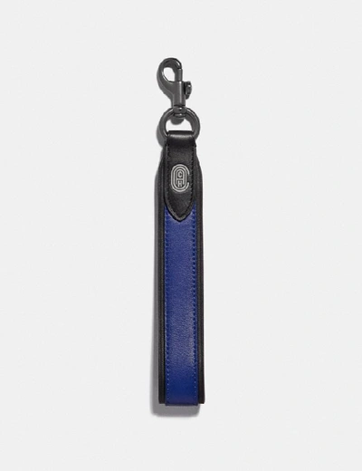 Shop Coach Hand Strap With Patch - Men's In Sport Blue/silver