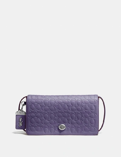 Shop Coach Dinky In Signature Leather - Women's In Dusty Lavender/silver