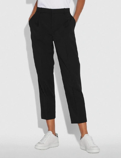 Shop Coach Solid Cropped Tailored Pants - Women's In Black