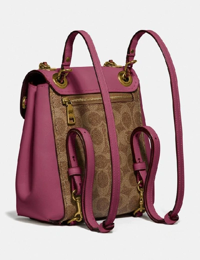 Shop Coach Parker Convertible Backpack 16 In Signature Canvas - Women's In Brass/tan Dusty Pink