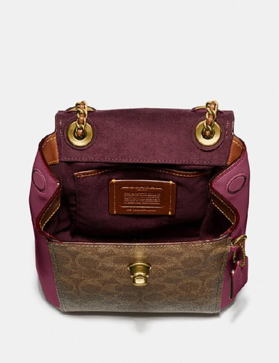 Shop Coach Parker Convertible Backpack 16 In Signature Canvas - Women's In Brass/tan Dusty Pink