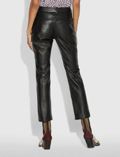 Shop Coach Leather Pants - Women's In Black