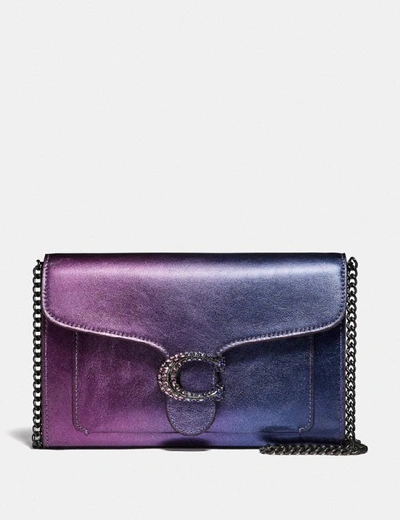 Shop Coach Tabby Chain Clutch With Ombre In Pewter/multi