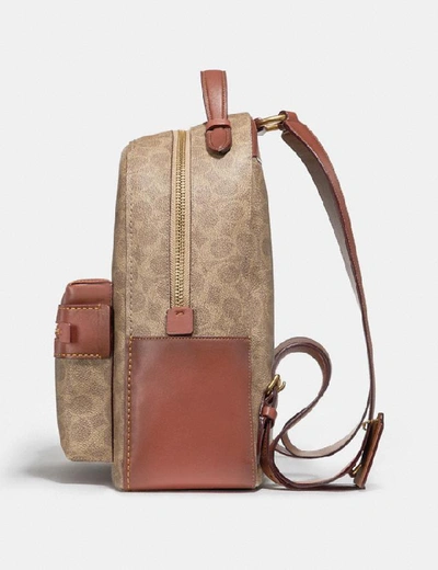 Shop Coach Campus Backpack In Signature Canvas In Tan Rust/brass