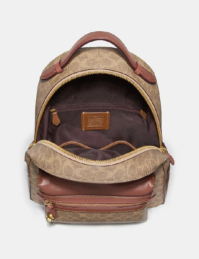 Shop Coach Campus Backpack In Signature Canvas In Tan Rust/brass