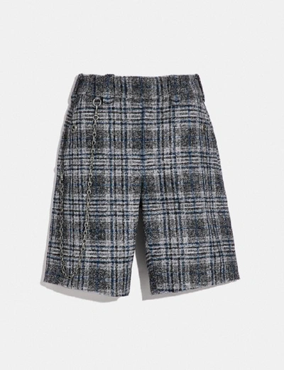 Shop Coach Oversized Shorts - Women's In Grey/blue