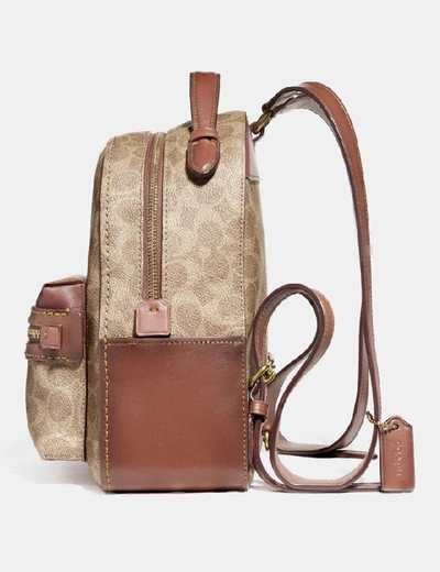 Shop Coach Campus Backpack 23 In Signature Canvas In Tan Rust/brass