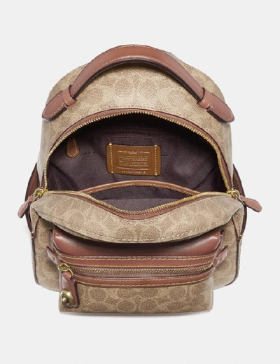 Shop Coach Campus Backpack 23 In Signature Canvas In Tan Rust/brass