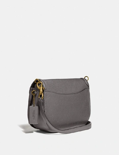 Shop Coach Kat Saddle Bag In Heather Grey/brass