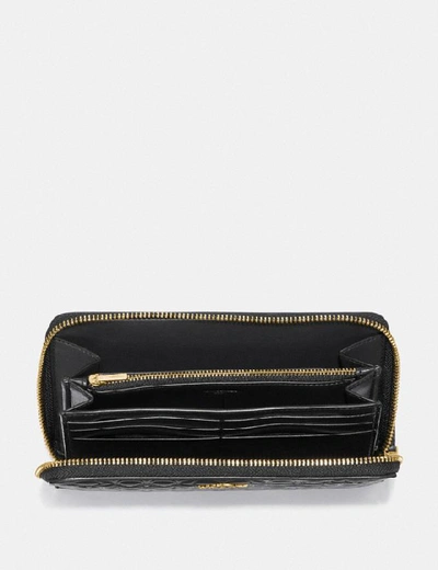 Shop Coach Continental Wallet In Signature Leather In Gold/black